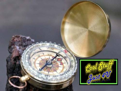 CLASSIC VINTAGE BRASS STYLE POCKET COMPASS - VERY NICE GIFT!!!