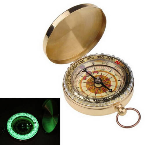 CLASSIC VINTAGE BRASS STYLE POCKET COMPASS - VERY NICE GIFT!!!