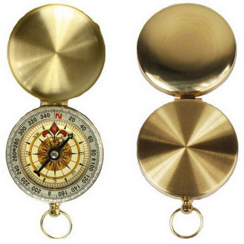 CLASSIC VINTAGE BRASS STYLE POCKET COMPASS - VERY NICE GIFT!!!
