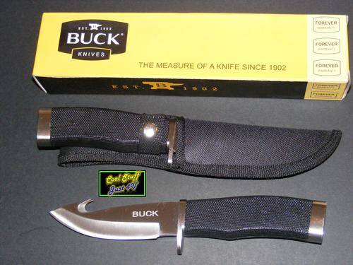 BUCK ZIPPER CUTHOOK HUNTING KNIFE WITH RUBBER HANDLE & SHEATH!!!
