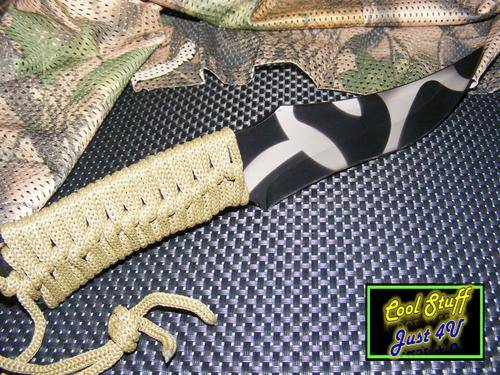 SURVIVAL FIXED BLADE WITH STRONG PARACORD & SHEATH!!!