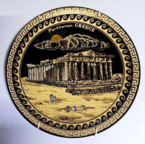 PARTHENON GREECE 24K GOLD FINISH WALL HANGING DISH??