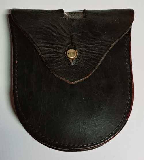 ANTIQUE VINTAGE HAND-CUFFS WITH THE KEY &LEATHER POUCH ?