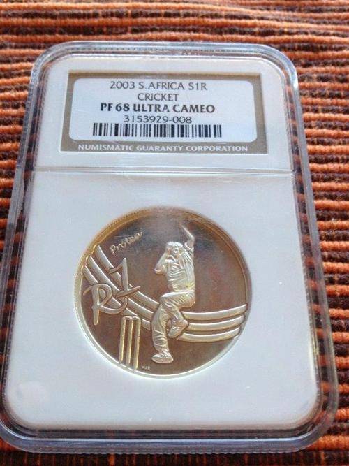 Silver Protea R1 : Proof Condition : 2003 : Cricket : S1R : NGC Graded PF68