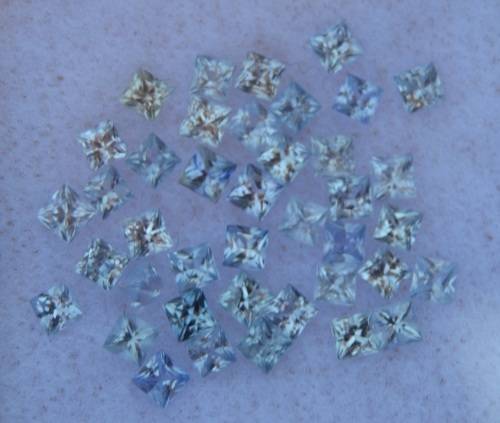 Princess Cut Light Blue Natural Sapphire