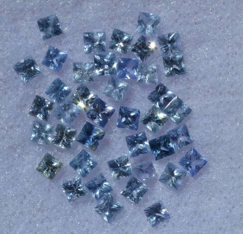 Princess Cut Light Blue Natural Sapphire