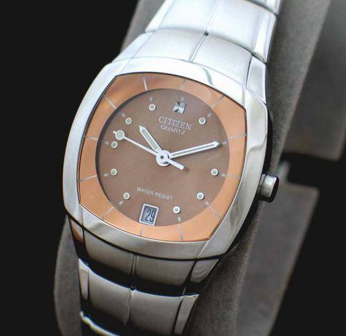 CITIZEN HIS&HERS FUTURISTIC DATE COPPER SS WATCH SET