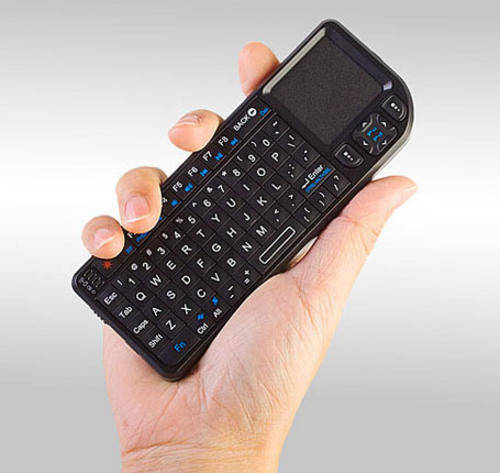 2.4GHz Wireless Rii Mini PC Keyboard with Touchpad - Black