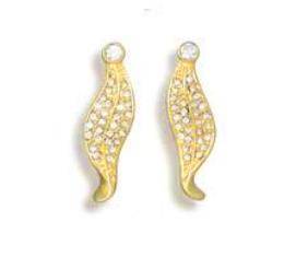 24ct GOLD EARRINGS WITH GENUINE SWAROVSKI CRYSTALS...