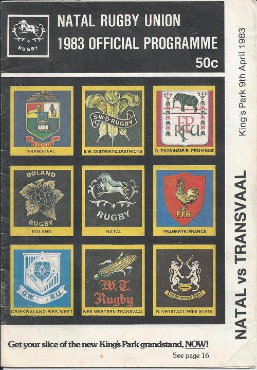 1983 Natal Rugby Programme