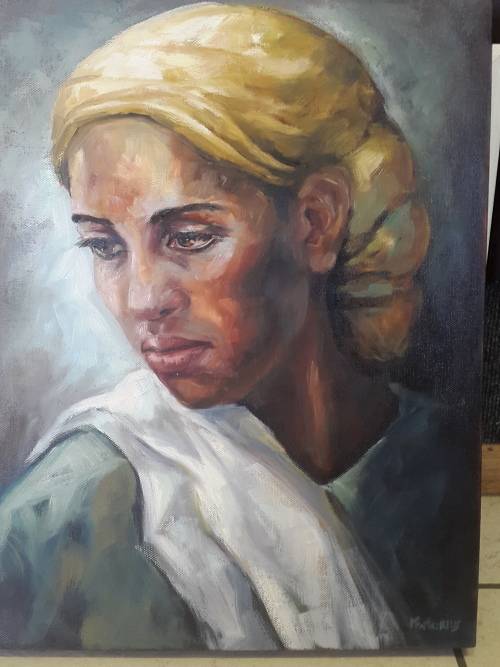 MEDITATION  BEAUTIFULL PAINTING BY FULL TIME ARTIST MARIETTE PRETORIUS