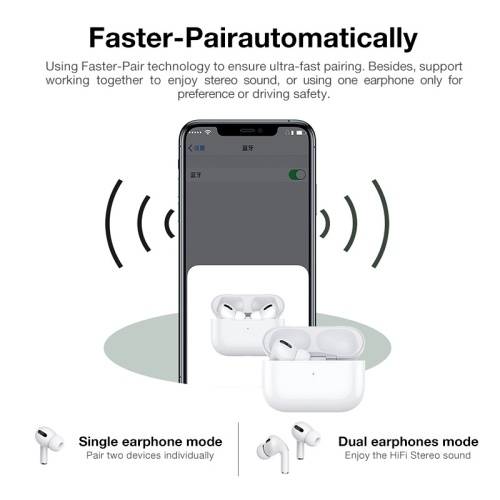 Airpod Gen 2/3/4 Wireless Headphones Bluetooth 5.0 Noise Canceling Low Sports Earbuds