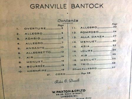 Handel's Water Music, arranged for piano solo by Granville Bantock