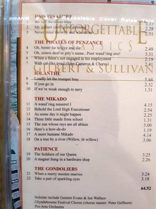 Unforgettable Classics - Gilbert and Sullivan; Pro Arte Orch./Sargent