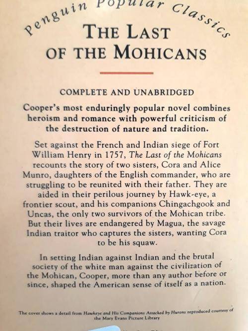 The Last of the Mohicans, James Fenimore Cooper
