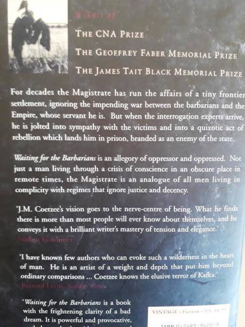 Waiting for the Barbarians, J.M. Coetzee