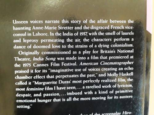 India Song, Marguerite Duras
