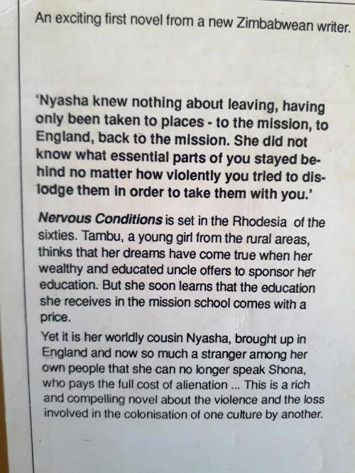 Nervous Conditions, Tsitsi Dangarembga
