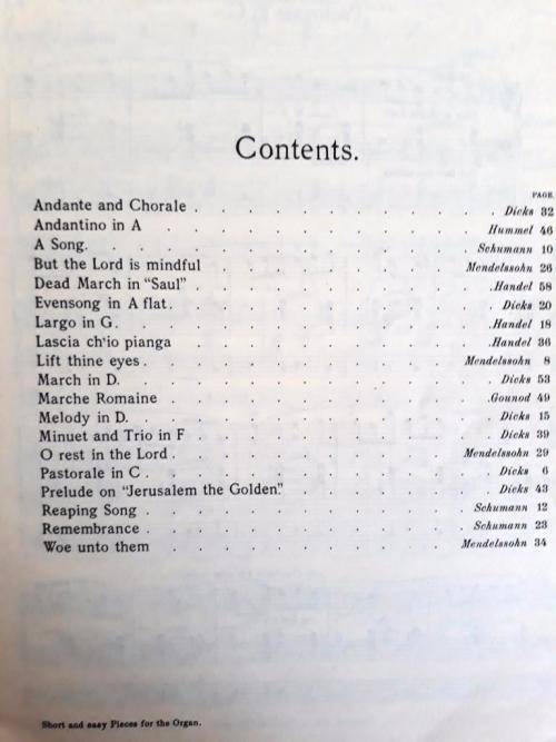 Short and Easy Pieces for the Organ, Book 1,  E.A. Dicks