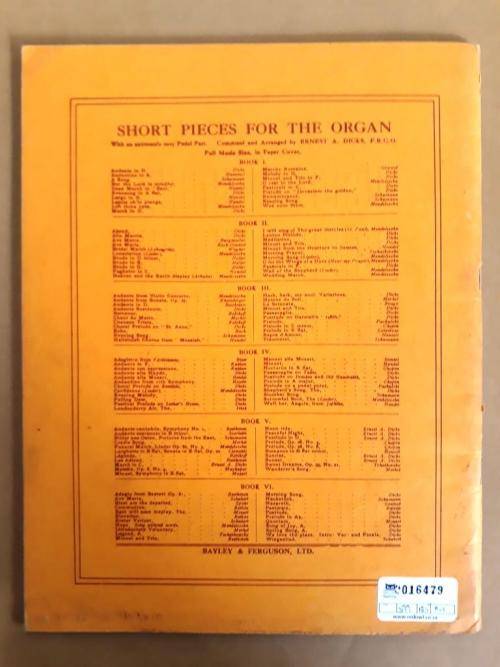 Short and Easy Pieces for the Organ, Book 1,  E.A. Dicks