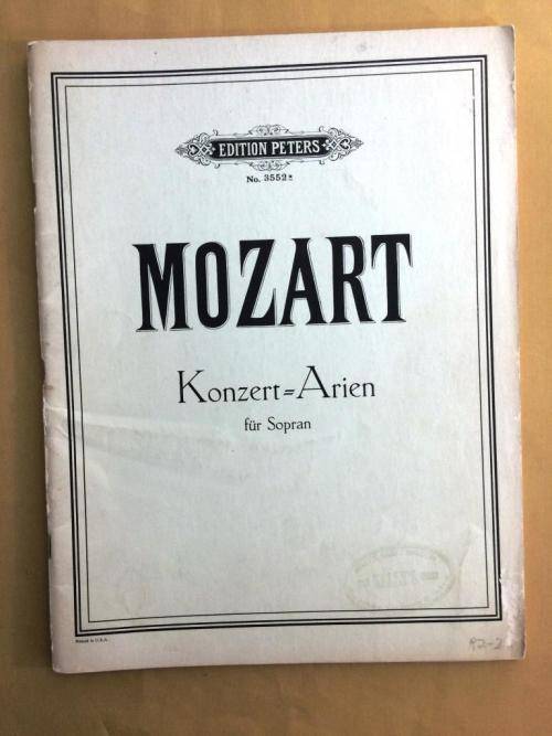 Concert Arias for Soprano, Wolfgang Amadeus Mozart (with piano accomp.)