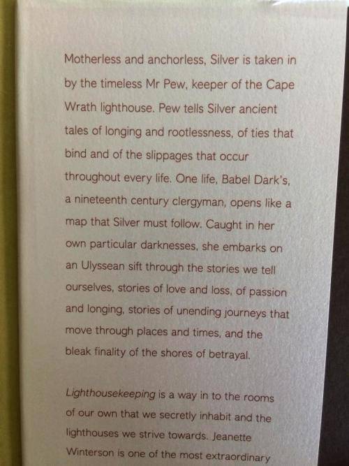 Lighthousekeeping, Jeanette Winterson