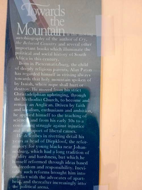Towards the Mountain, Alan Paton [first edition]