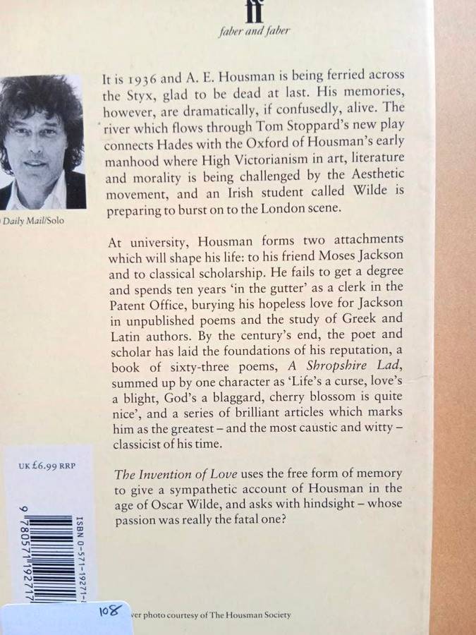 The Invention of Love, Tom Stoppard