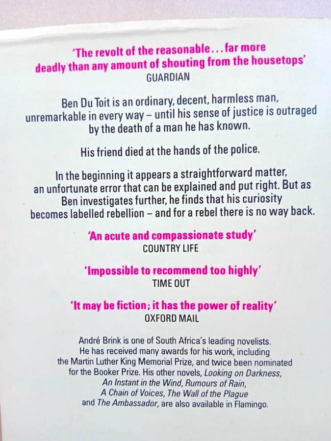 A Dry White Season, André Brink