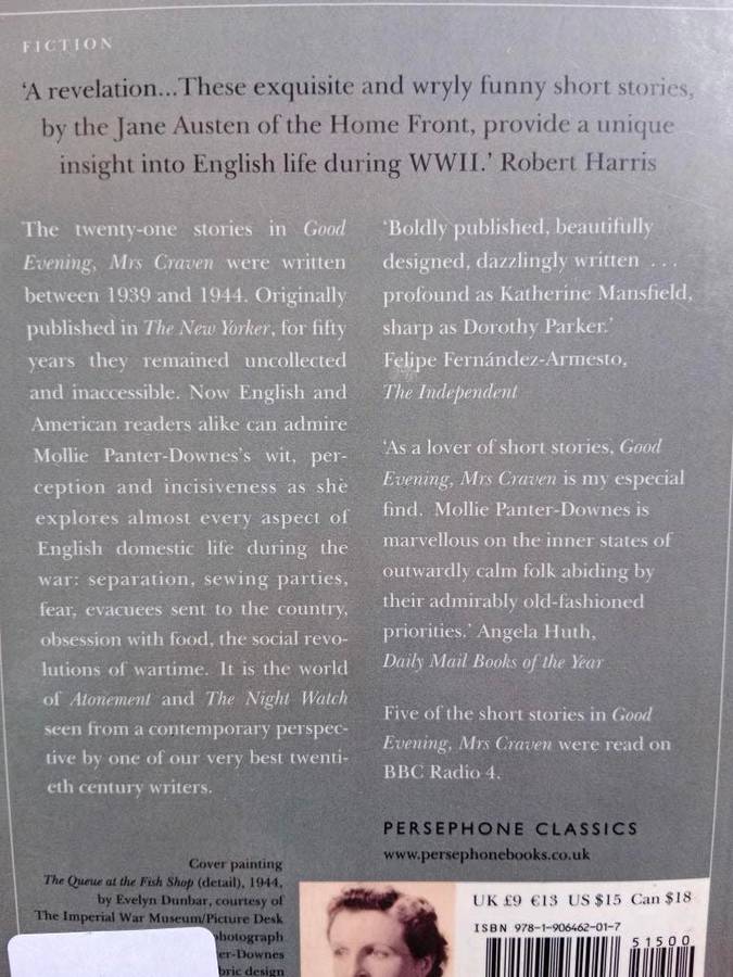 Good Evening Mrs. Craven: The Wartime Stories of Mollie Panter-Downes