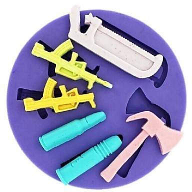 Weapon mould:  Hammer,Saw,Gun, Bullet Fondant Moulds