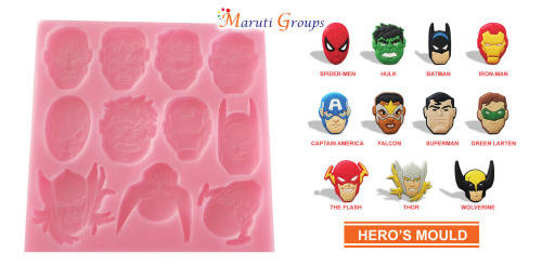 Avengers & DC Comic silicone mould (Spiderman,Hullk,iron-man, Captain America,Superman,Batman)