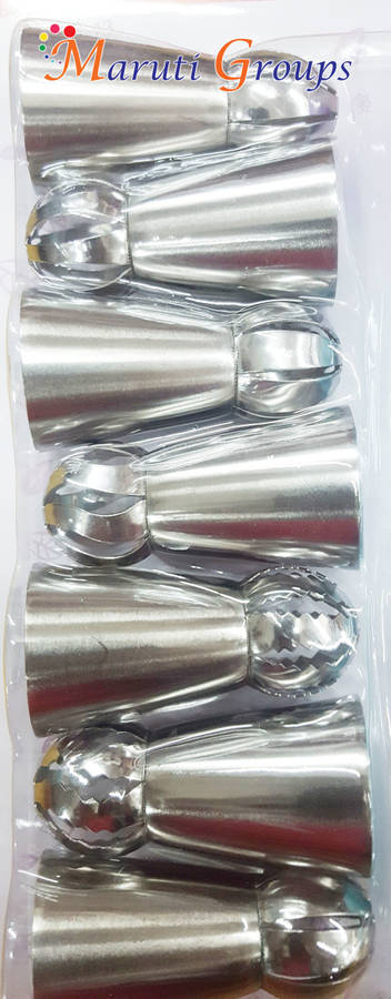 7pc Russian cream nozzle set with piping bag and coupler