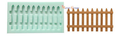 Fence silicone fondant mould 6.5cm x 11.5cm
