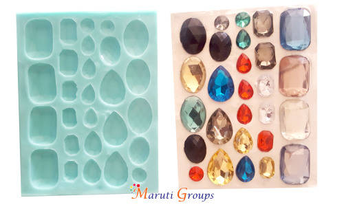 Gem silicone fondant mould 13cm x 10cm