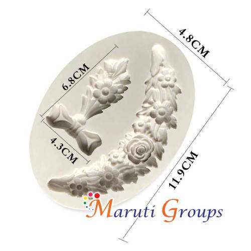 Lace Pattern border silicone mould