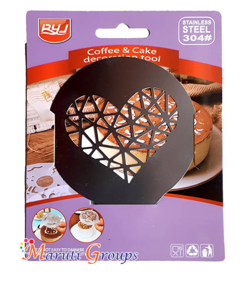 Heart Cake stencils stainless steel