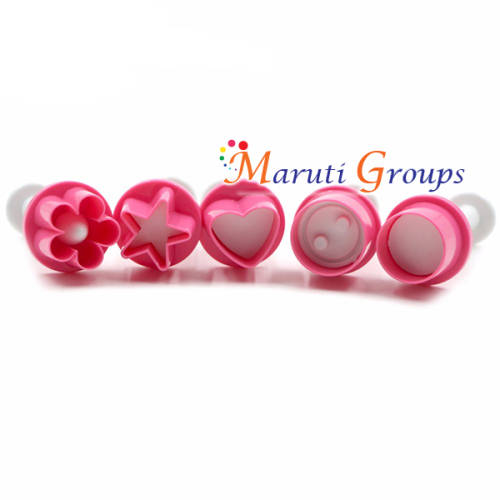 Tiny Star Round Flower Heart Button Plunger cookie cutter
