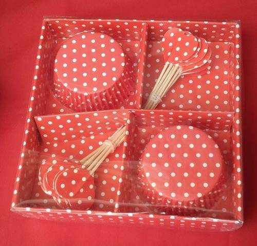 Red 24 Cupcake and 24 Toppers