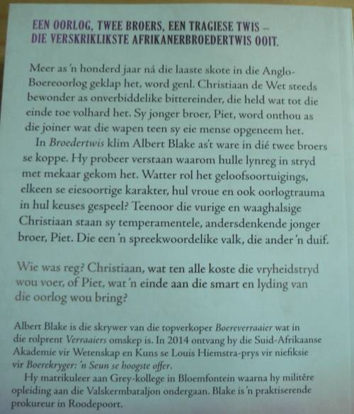 Broedertwis deur Albet Blake(Anglo-Boereoorlog)
