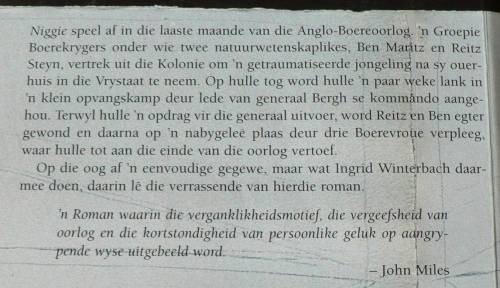 Niggie deur Ingrid Winterbach(Anglo-Boereoorlog roman)