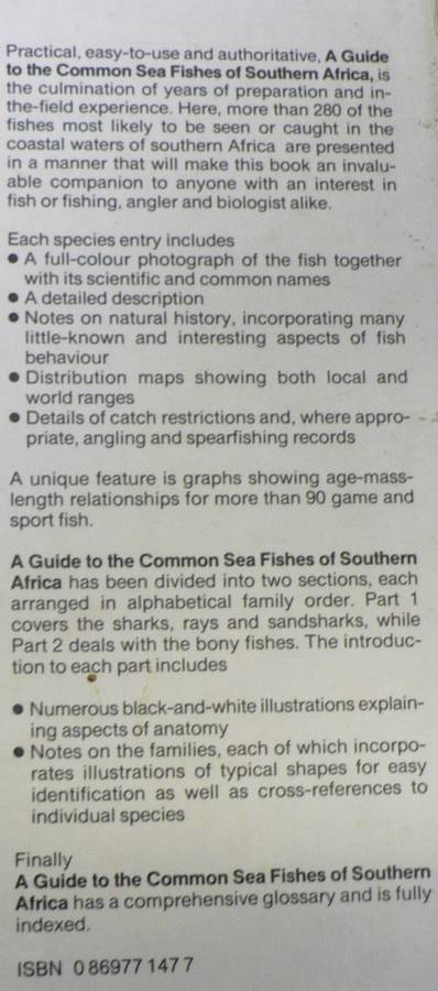 A guide to the common sea fishes fishes of Southern Africa by Rudy vd Elst