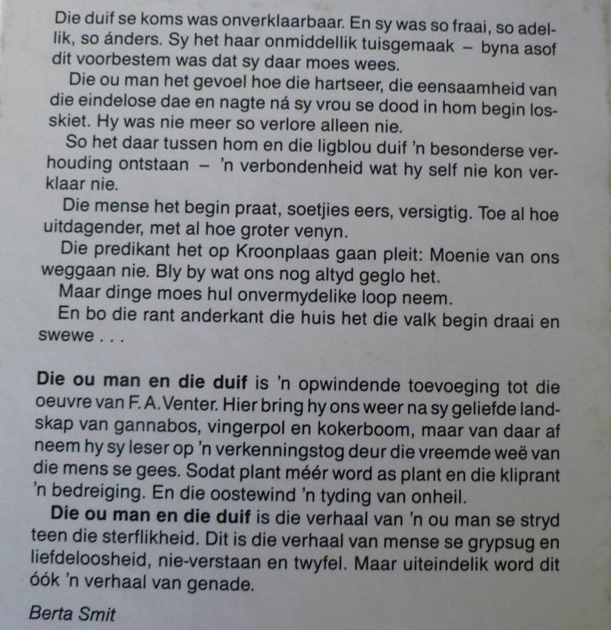 Die ou man en die duif deur F.A. Venter