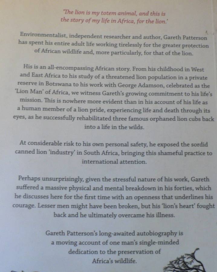 My lion's heart by Gareth Patterson(African nature book)