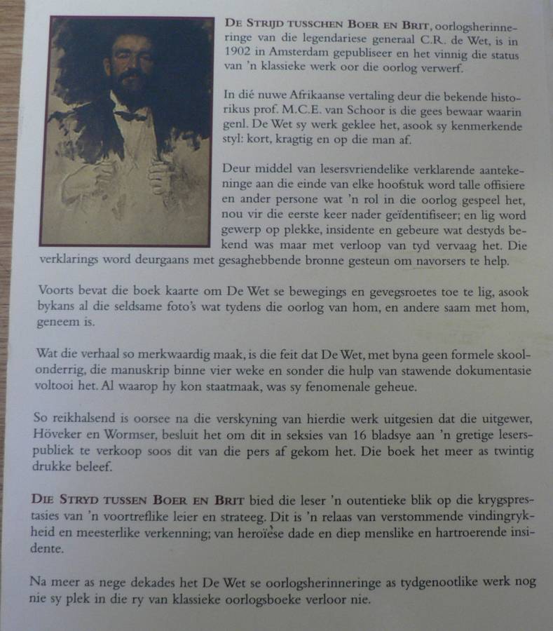 Die stryd tussen Boer en Brit deur C.R. de Wet(Anglo-Boereoorlog)