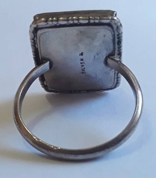 A vintage solid silver and enamel `Durham Castle` ring.