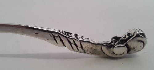 Early Dutch solid silver caddy spoon by Gebruder Niekerk.