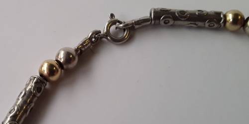 Vintage sterling silver bead bracelet. Stamped: 925