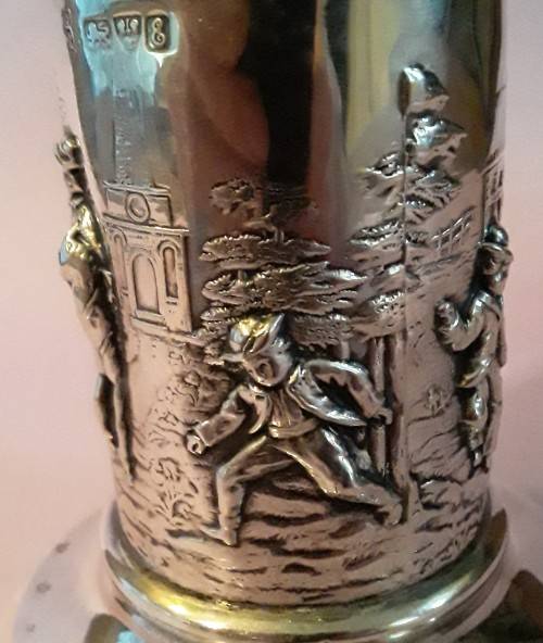 Solid silver Arts and Crafts vase by Nathan and Hayes. Chester, 1904.