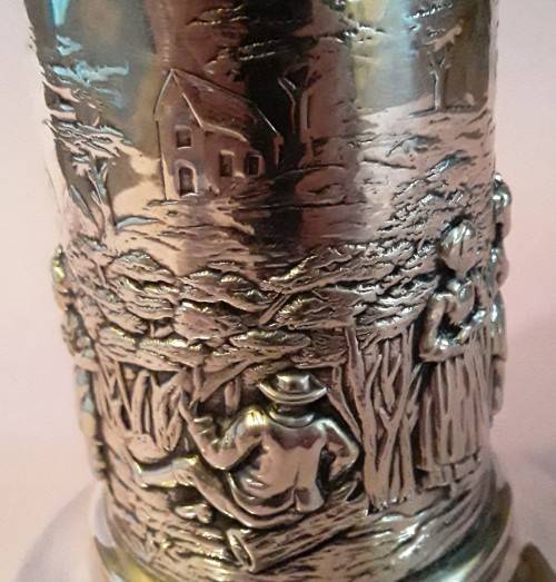 Solid silver Arts and Crafts vase by Nathan and Hayes. Chester, 1904.